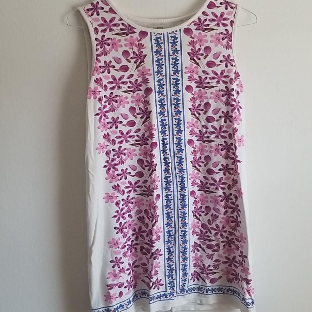 Max Studio Size M White Floral Dress/Tunic